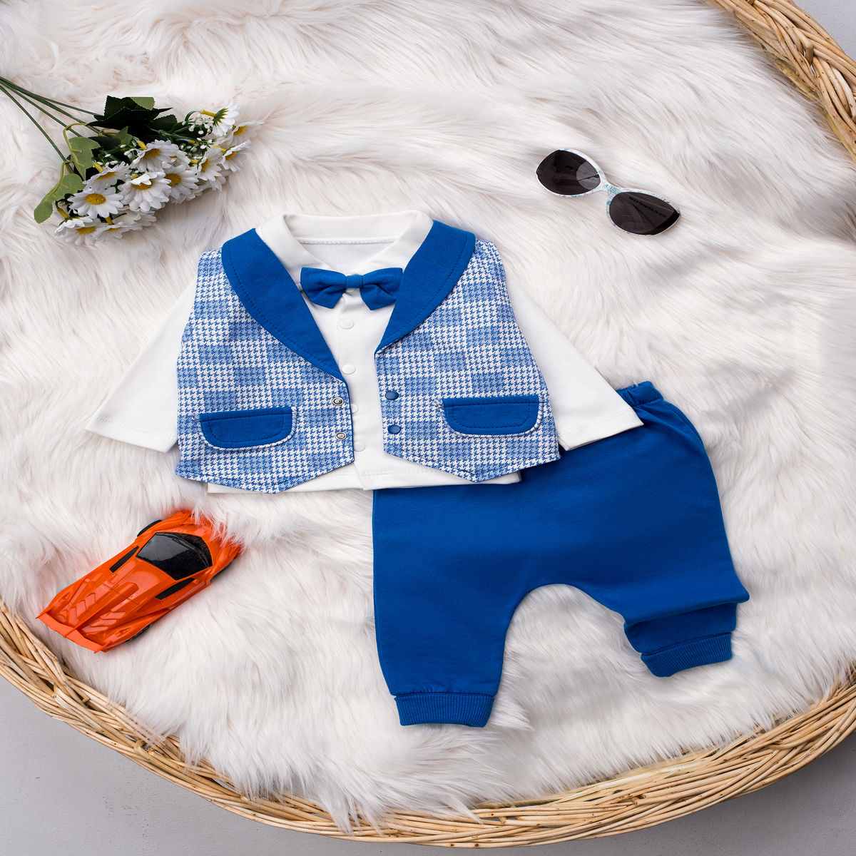 1439 EKOSE DESEN YELEK ÜÇLÜ TAKIM