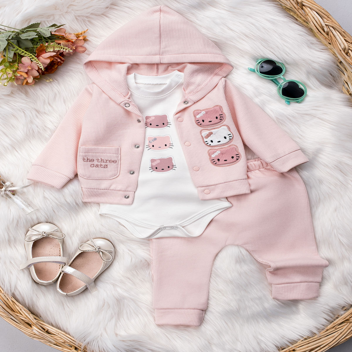 1450 WAFFELE KIZ ÜÇ KAFA ÜÇLÜ TAKIM