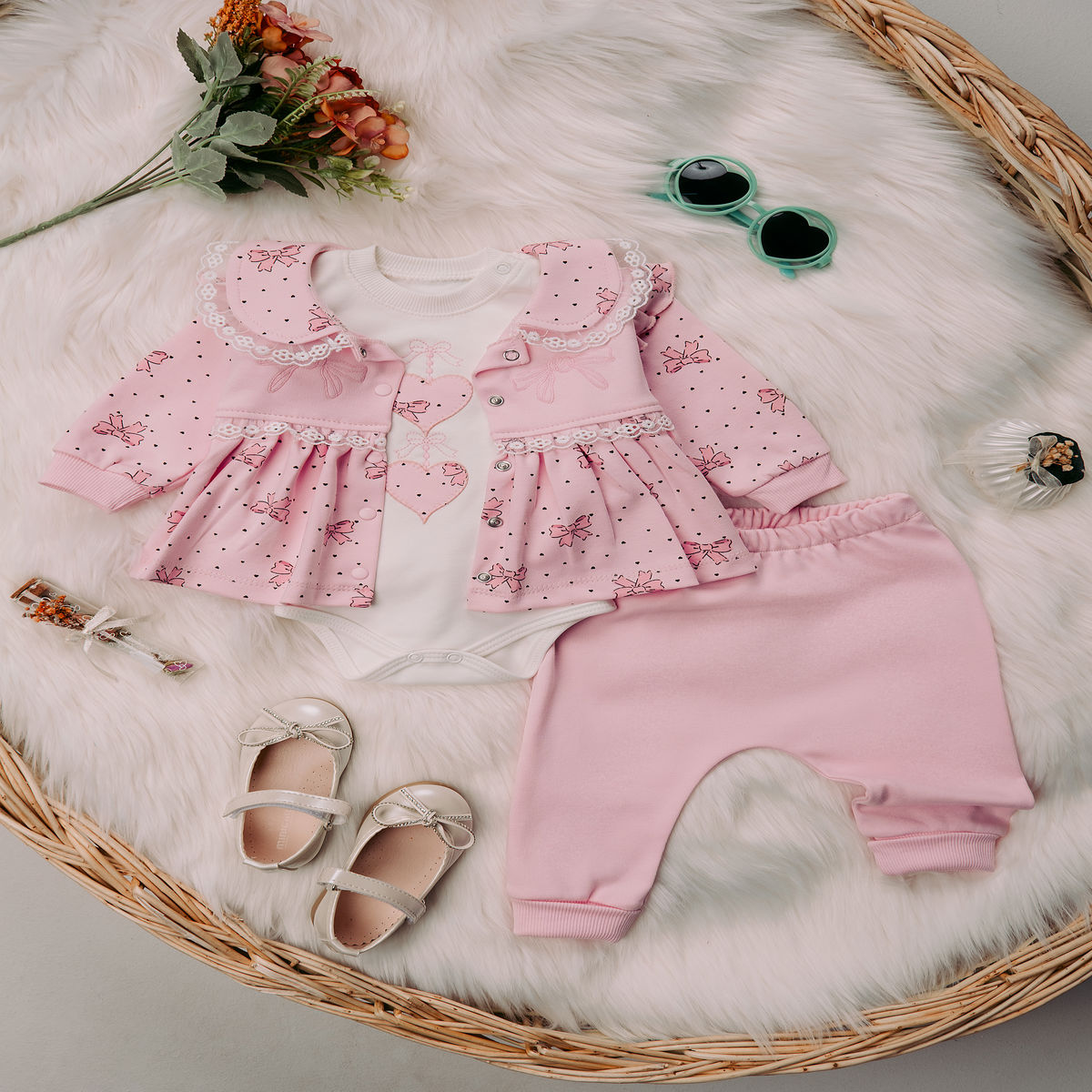 1369 FİYONK NAKIŞLI ÜÇLÜ TAKIM