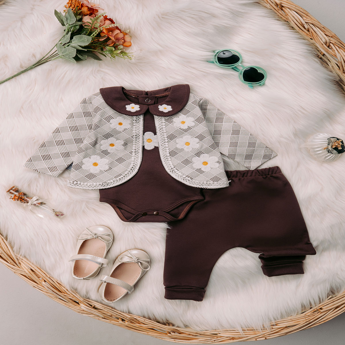 1392 ÇİÇEK BALEROLU ÜÇLÜ TAKIM