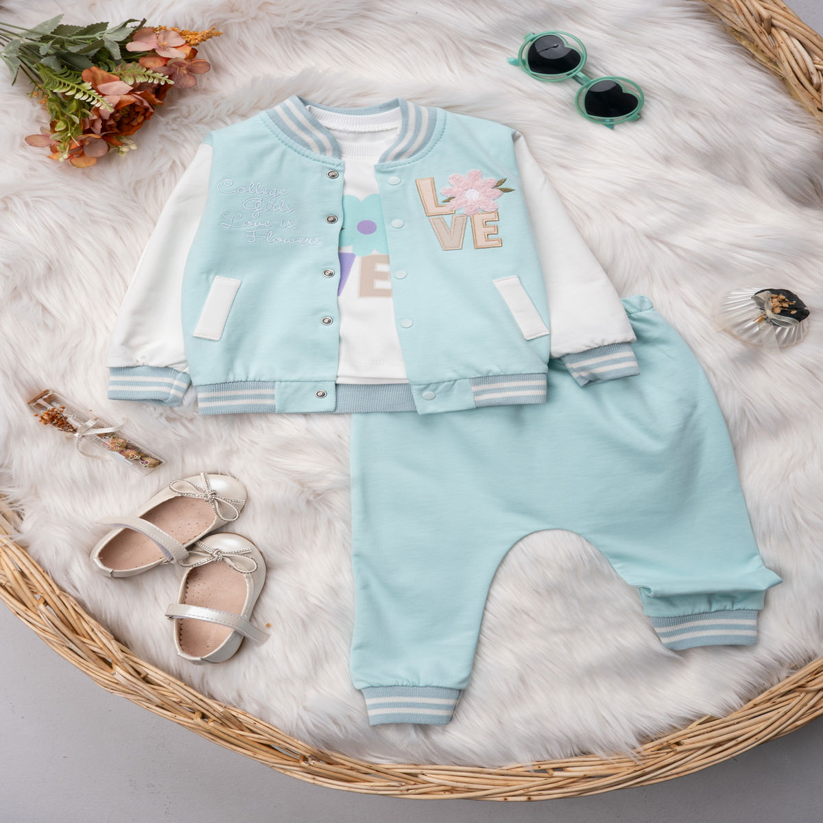 1454 LOVE NAKIŞLI KOLEJ ÜÇLÜ TAKIM